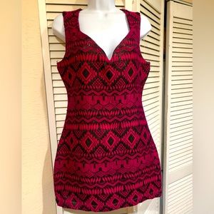 Hot pink and Black cocktail dress